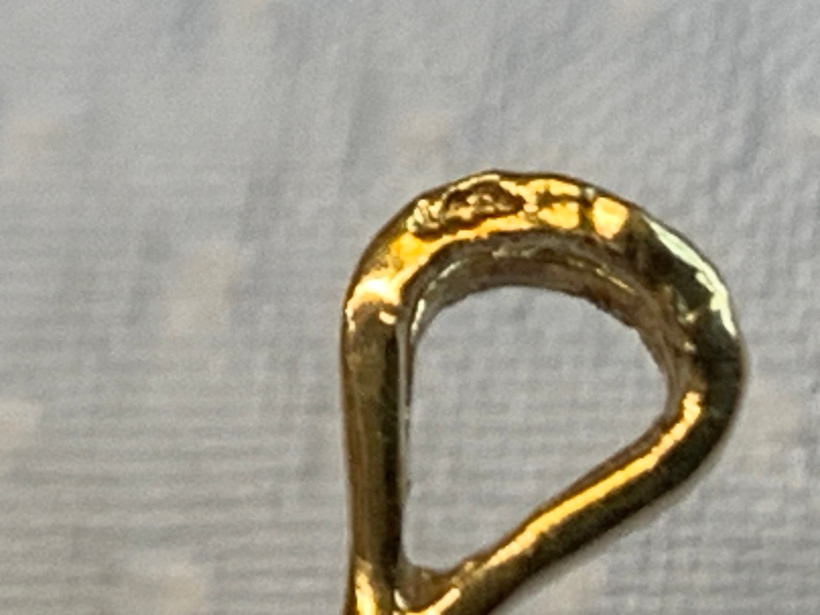 14k Yellow Gold Pendant 2.44g Fine Jewelry Onyx Look Stone Charm *READ*