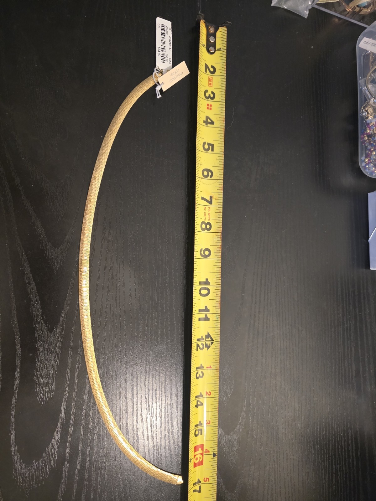 Mia Fiore 18K Gold Plated Bronze Herringbone Chain Choker Necklace 16 in Signed