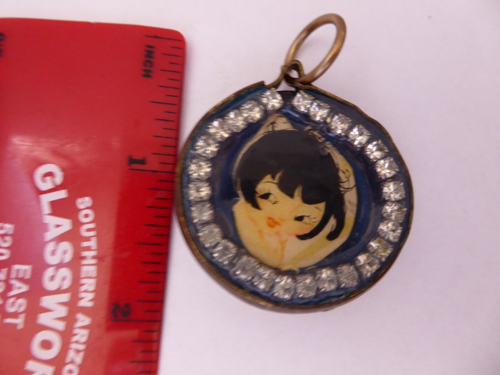 Pendant Anime Steampunk Pop Art Mixed Media One Of A Kind Handmade Upcycled