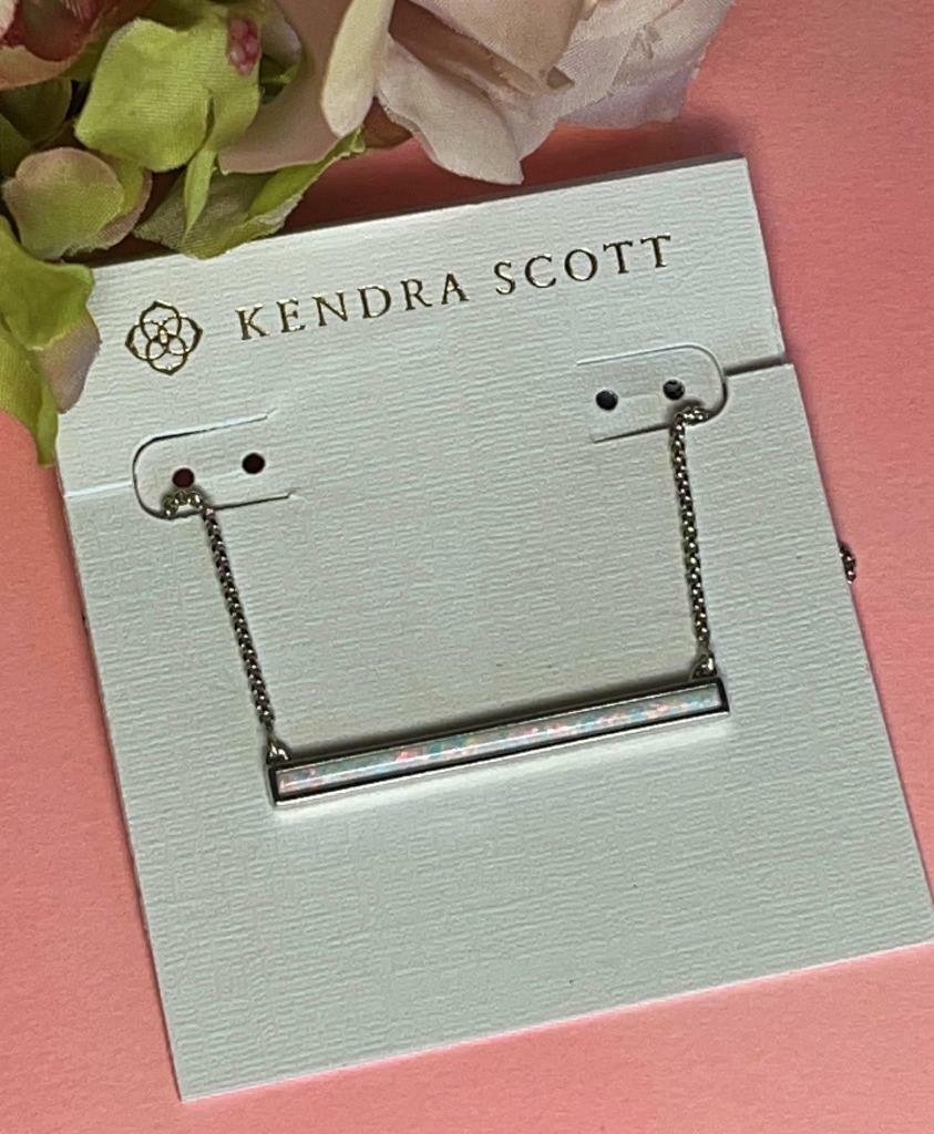 Kendra Scott Kelsey Kyocera Opal Bar Necklace NWT