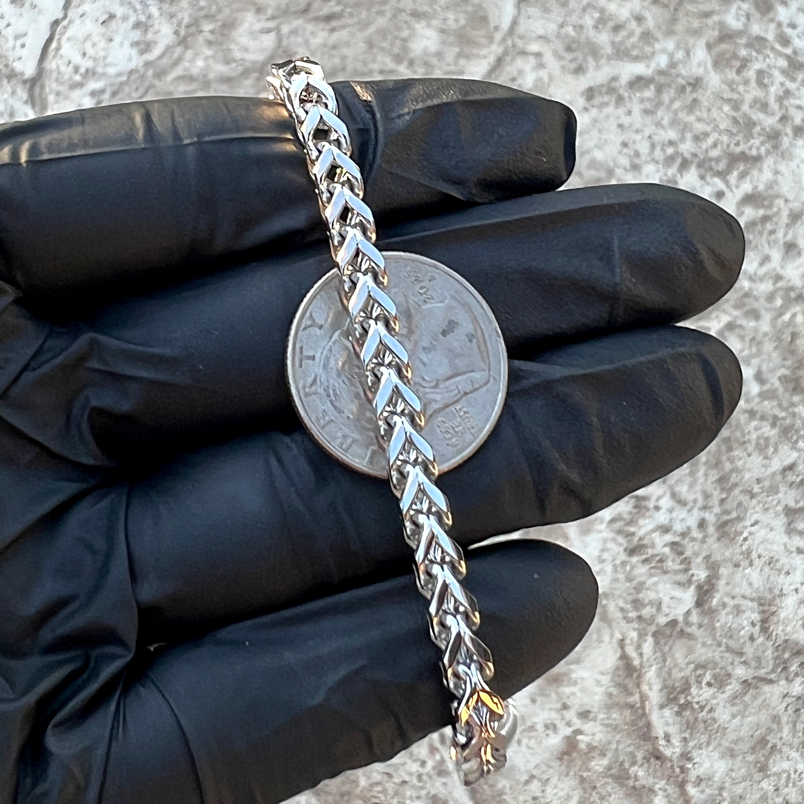 Stainless Steel Franco Chain Foxtail 20″-30″ Solid Necklace 5MM Thick