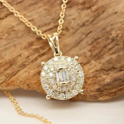 2.00 Ct Round Cut Simulated Diamond Women Pendant 925 Sterling Silver Women Gift
