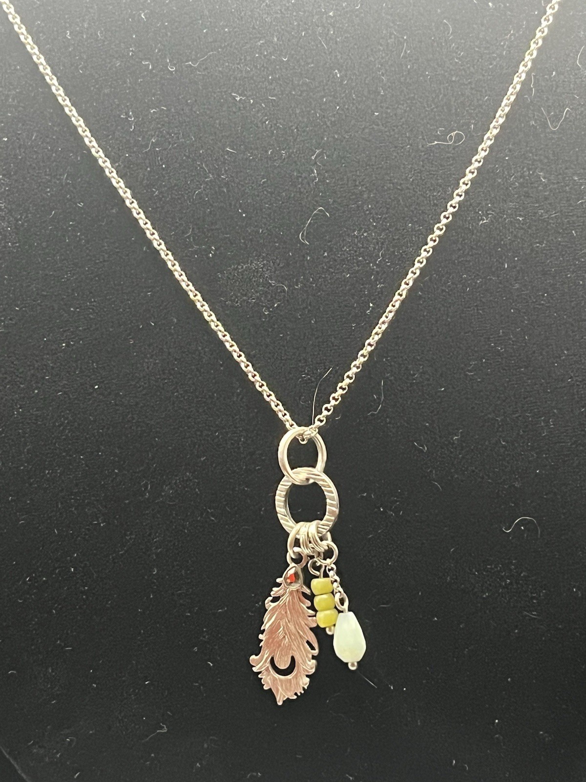 Lia Sophia 30” Silver Tone Charm Necklace with 3 Charms As Shown
