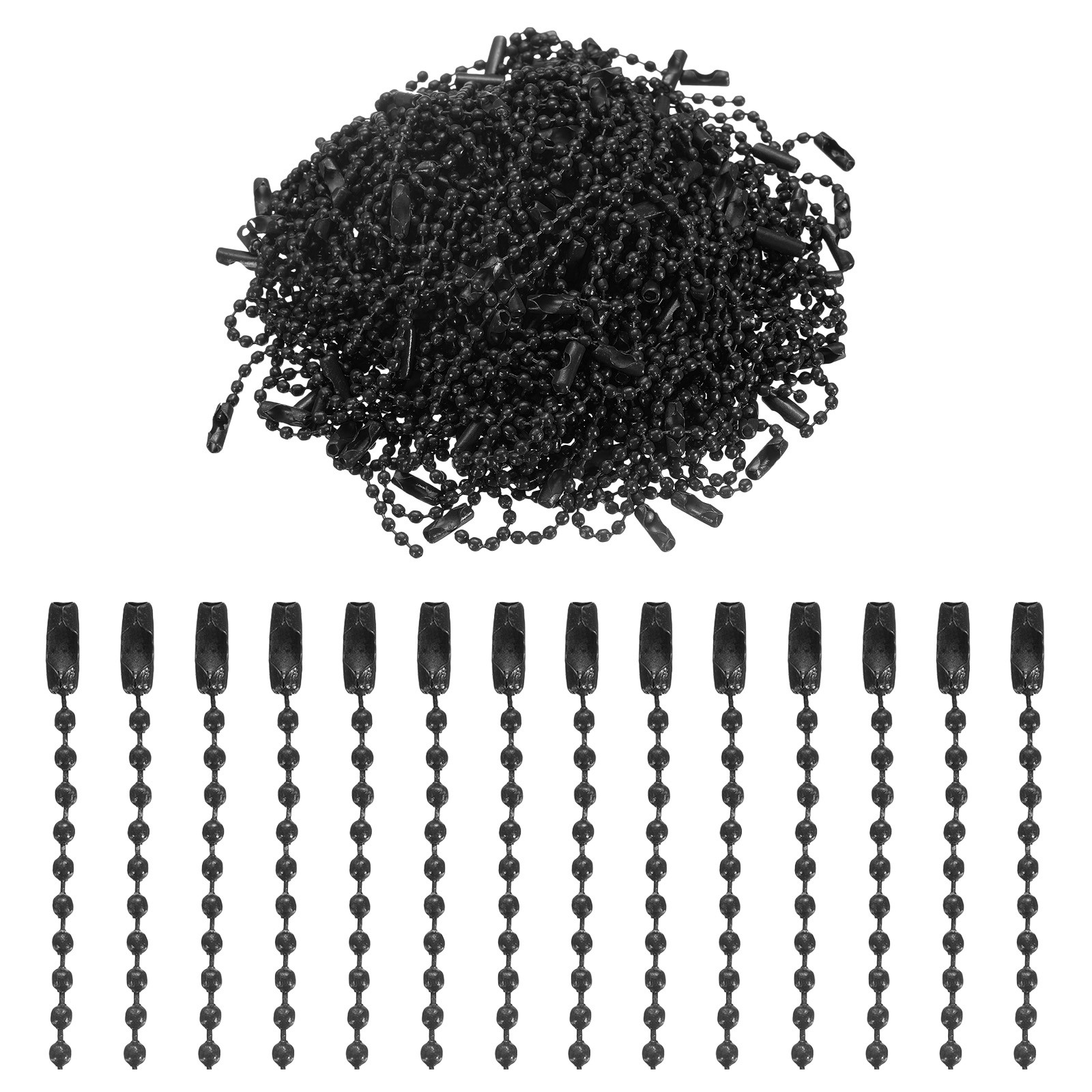 220pcs 100mm Metal Ball Bead Chain Clasp Black