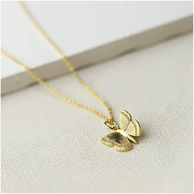 14K Gold-Plated Butterfly & Elephant Necklace with Inspirational Message Card