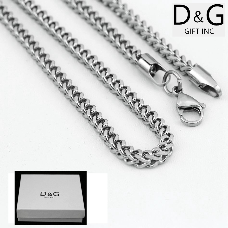 Men’s 24″ Stainless Steel 4mm Smooth Franco Necklace Unisex High Polish + Box