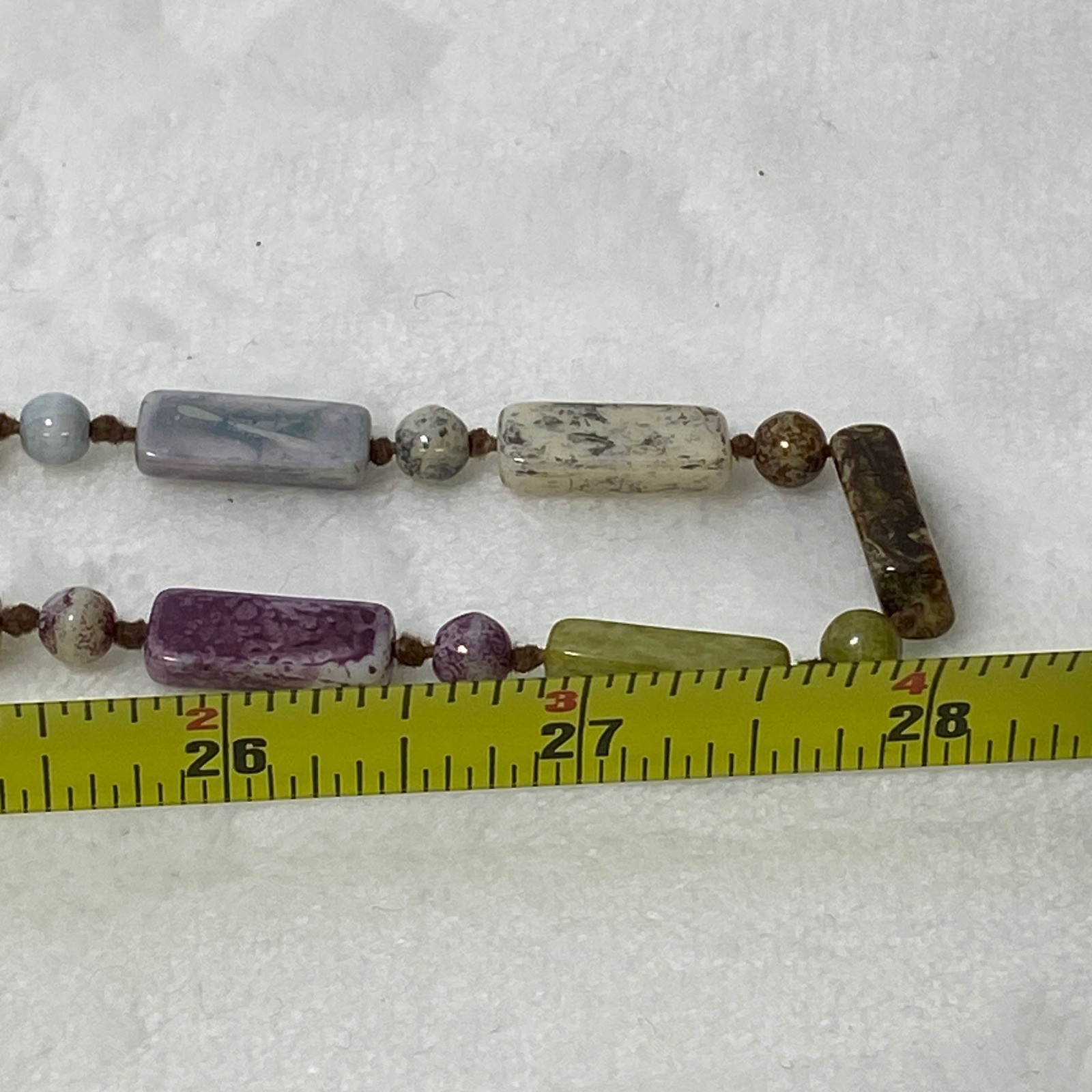VTG Scottish Multi-Colored Stone Beaded Necklace Gemstone Statement Chunky