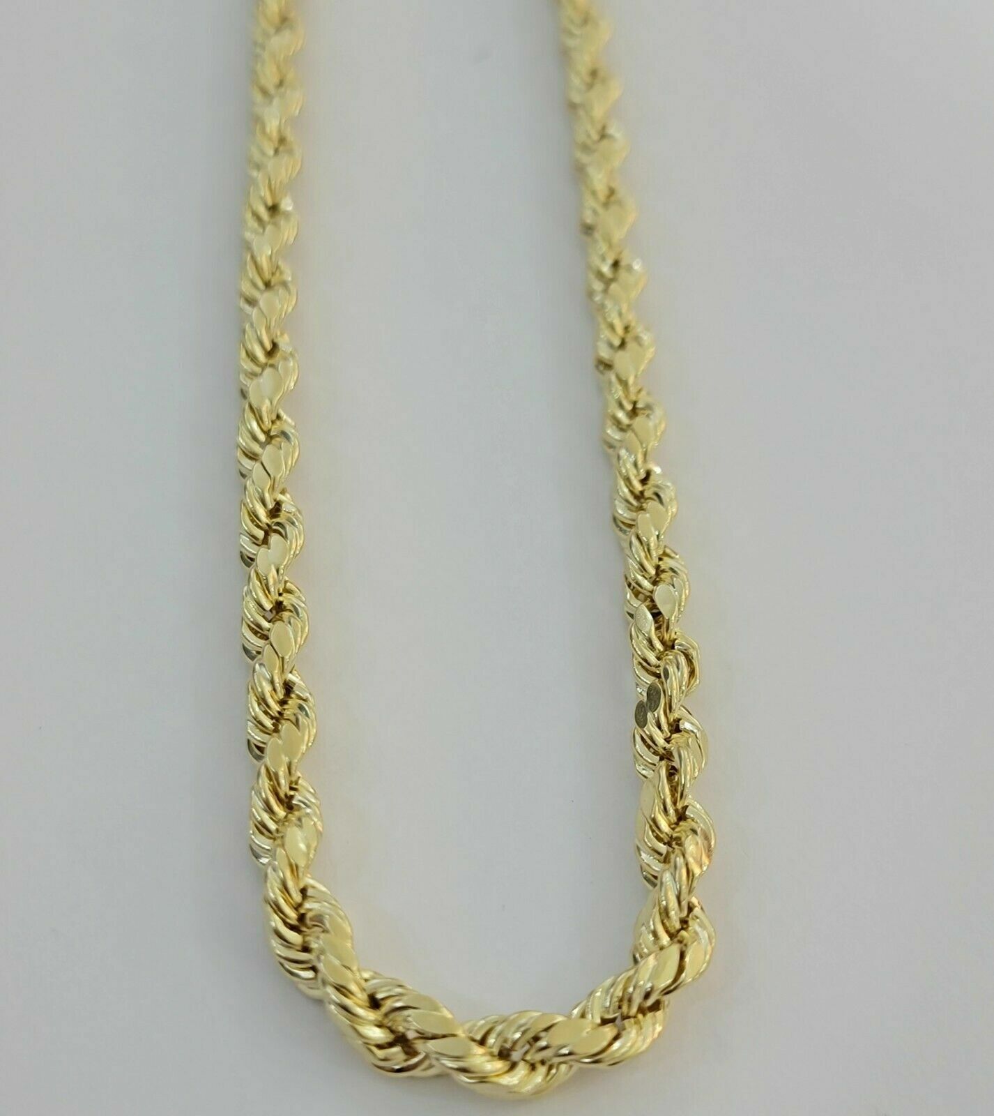 10k Yellow Gold Rope Chain Necklace 18″-30″ Men Women 4mm-10mm Real Gold Hollow