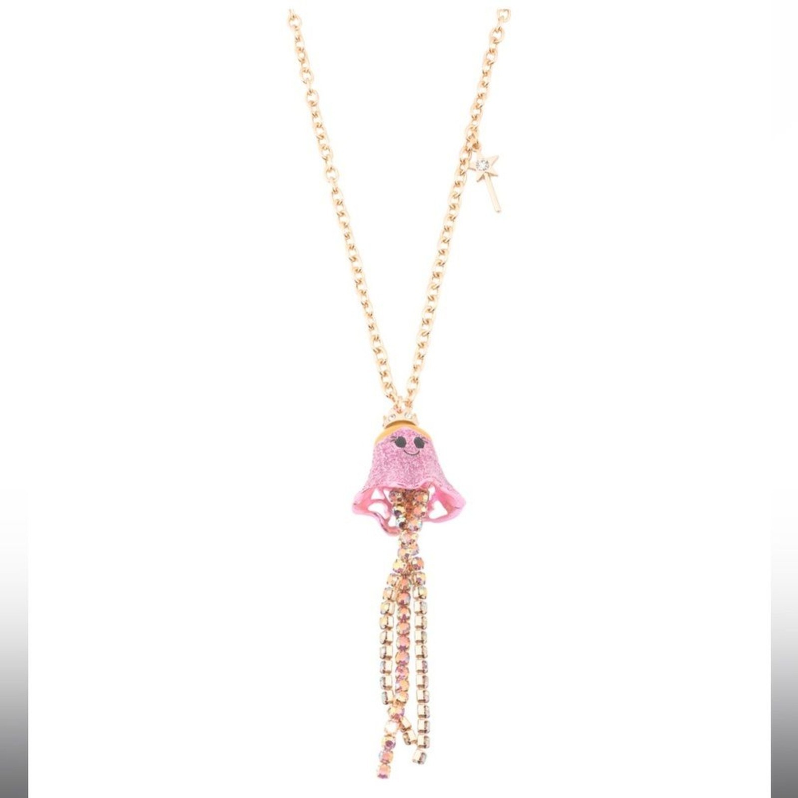 NWT Betsey Johnson Crystal Ghost Princess/Fairy Long Pendant Necklace
