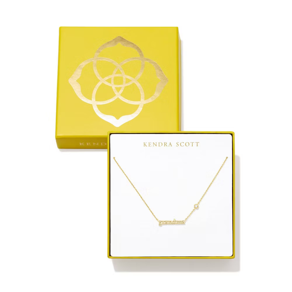 Kendra Scott Grandma Metal Pendant Necklace – Gold/White One Size