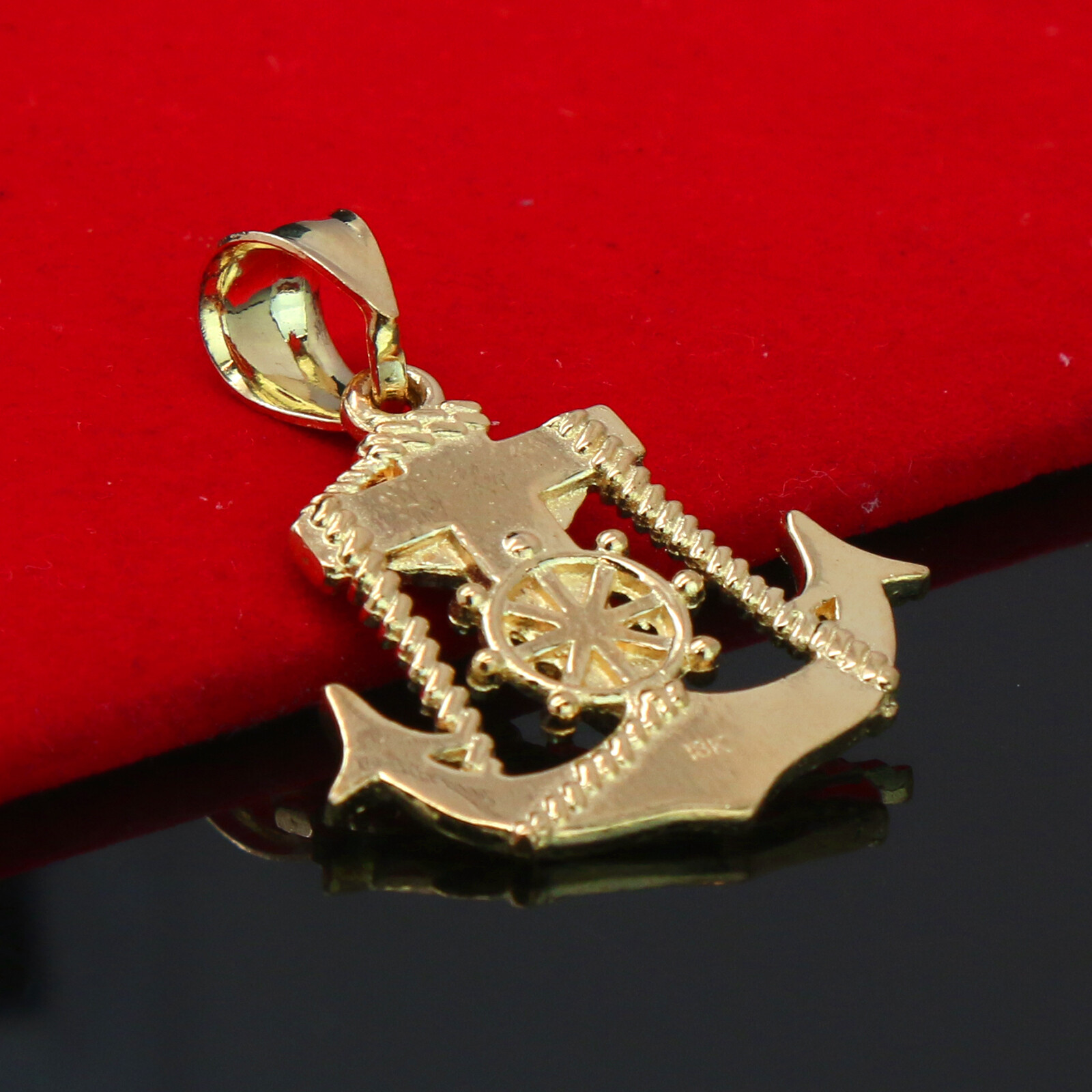 Jesus Anchor 14k Gold Plated Brass Pendant 5mm 24″ Figaro Necklace Choker Chain