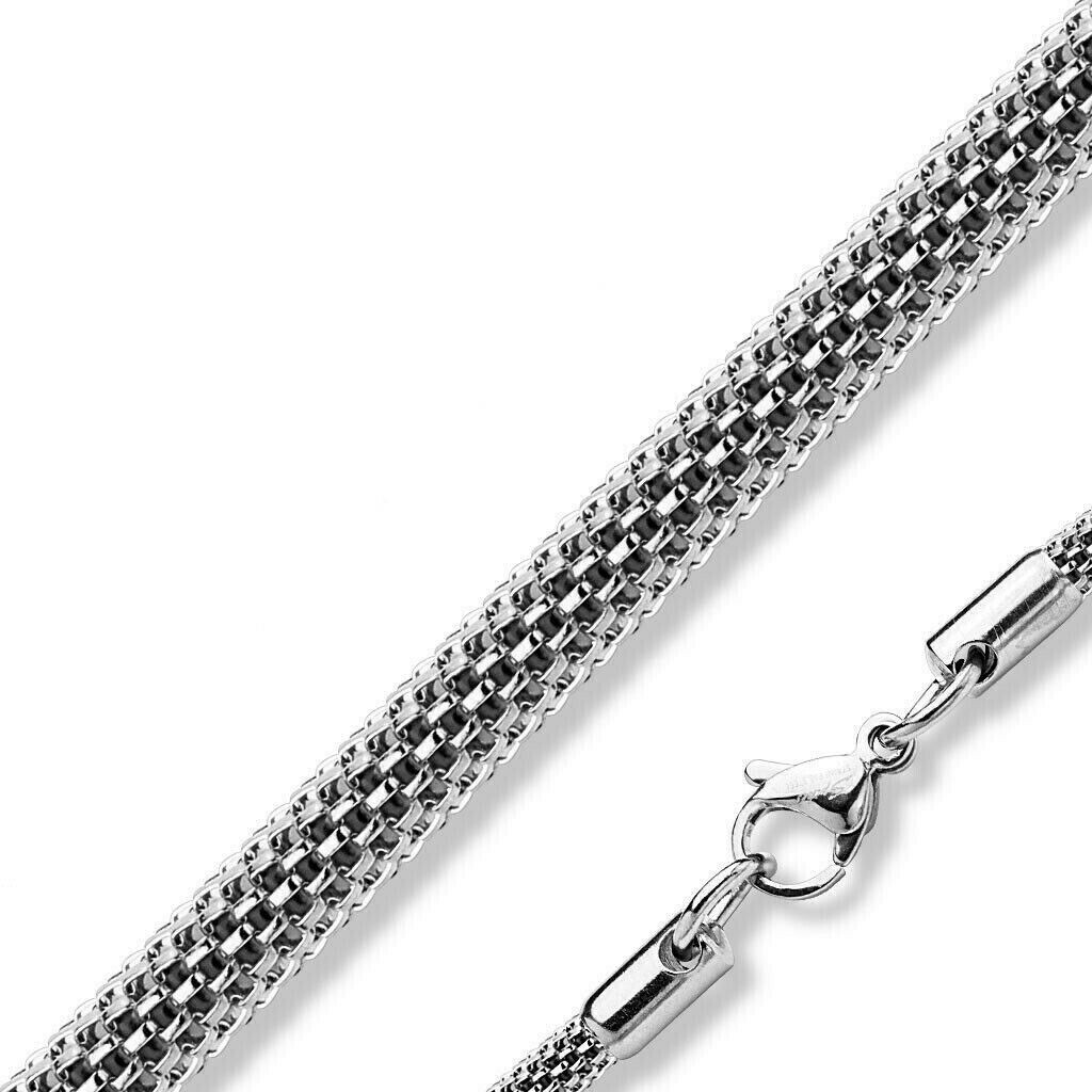 Stainless Steel 2 mm Popcorn Mesh Necklace Chain Link – Men Women 20″ Necklace