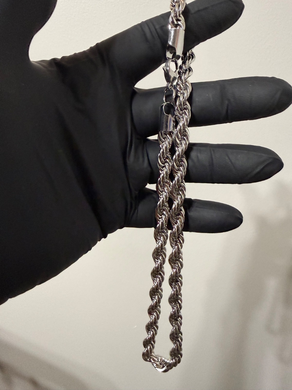 rope chain silver filled 18 inch 7.5mm lobster clasp the big boy