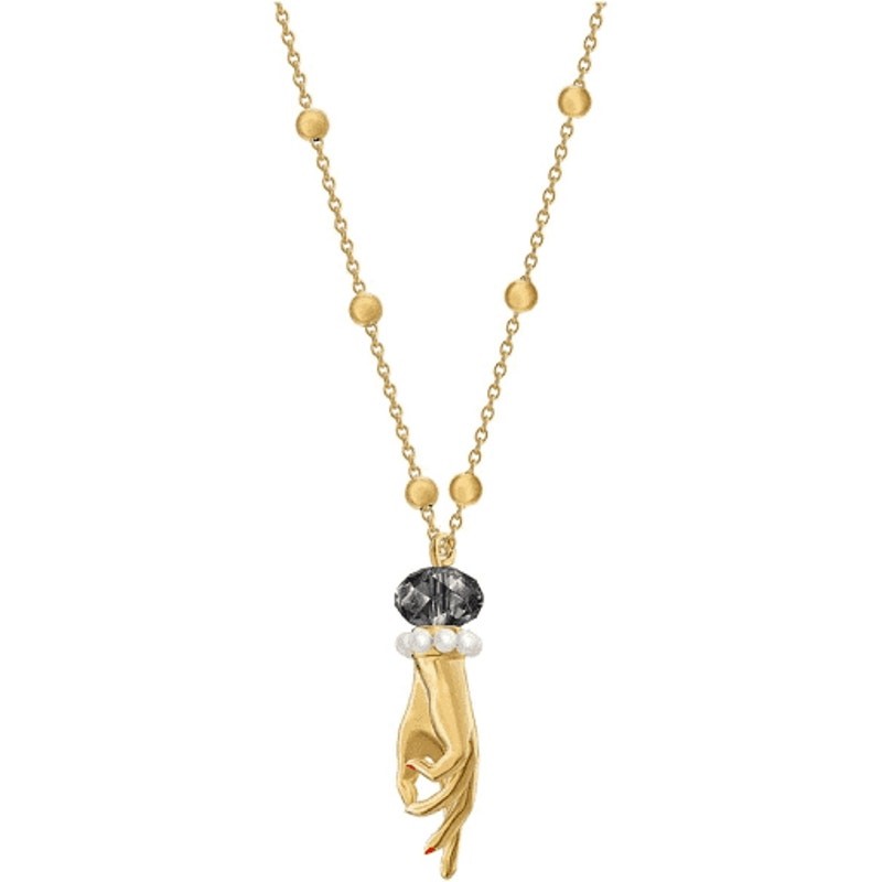 SWAROVSKI TAROT MAGIC HAND PENDANT MULTI-COLORED GOLD TONE NECKLACE