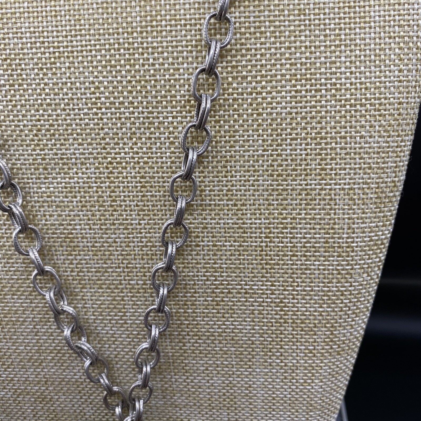 Lucky Brand Owl Necklace Huge Metal 26” Chain Lobster Claw Statement Pc 3.75”