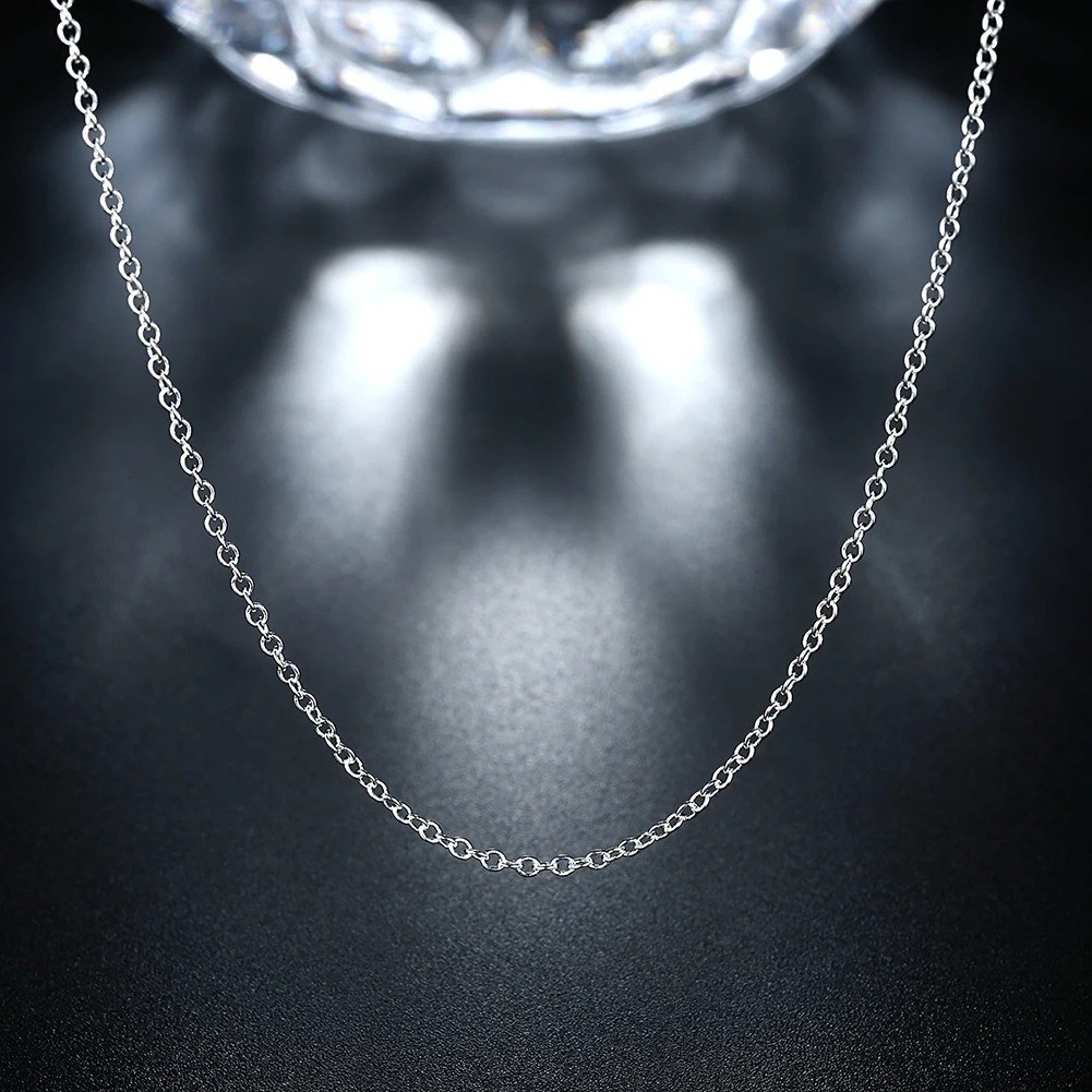 Wholesale 30pcs 925 Sterling Solid Silver 1mm 16inch -24inch Rolo Chain Necklace