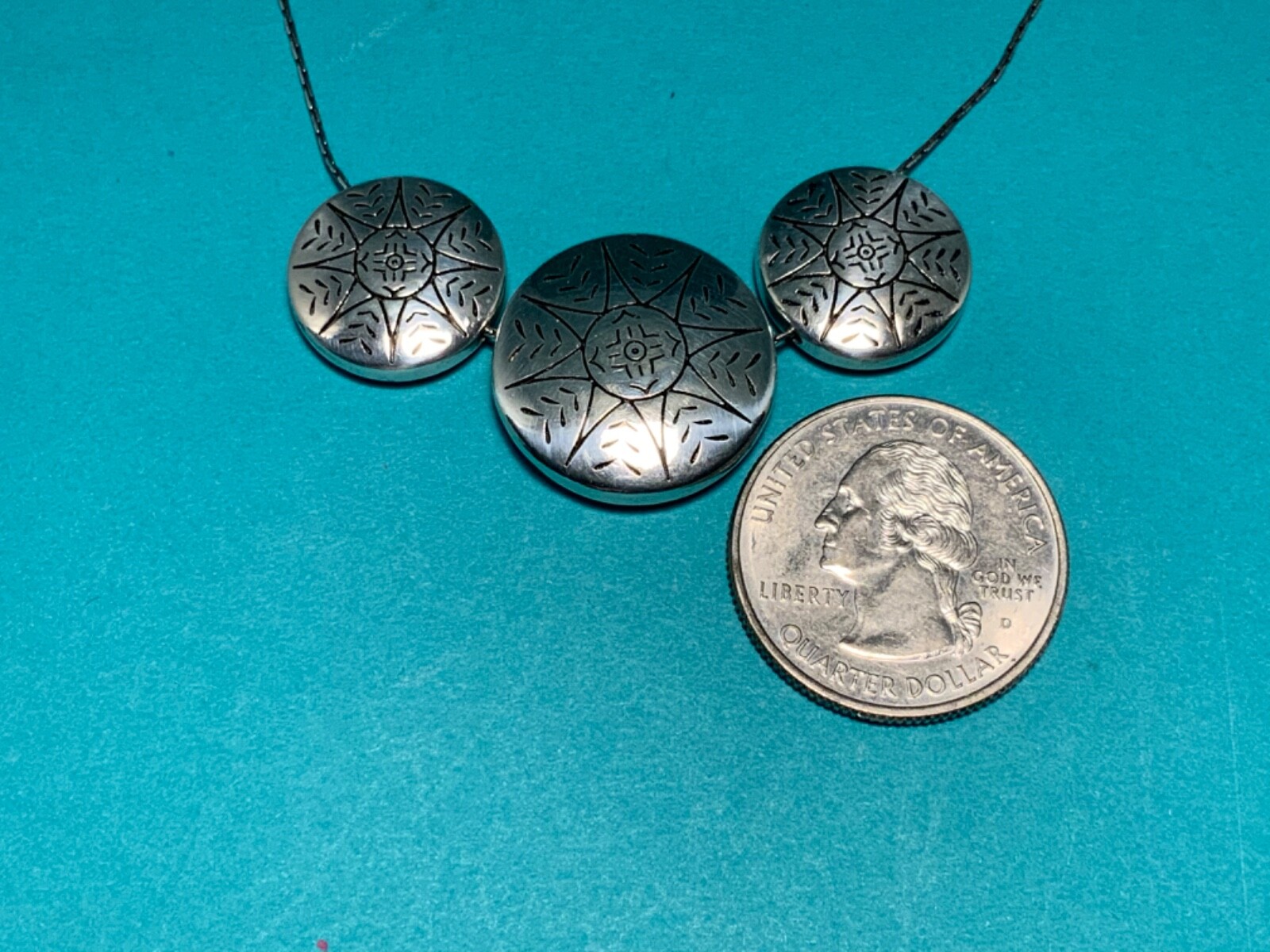 🌸 BRIGHTON Necklace Silver Round Triple Disc “Marrakesh” 16-18” (N26)NWT🌸