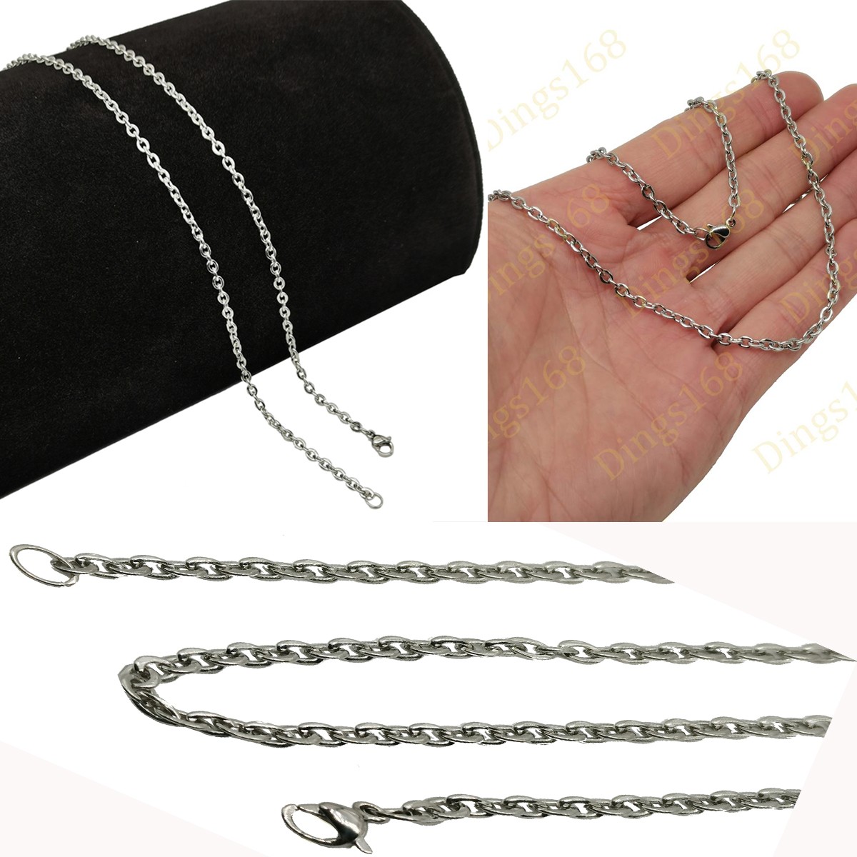 Men&Women’s Genuine 18K White Gold Filled 26inch 3 mm Cable Chain Necklace A146W