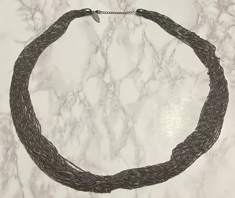 Cara NY Black Silver Tone Statement Necklace