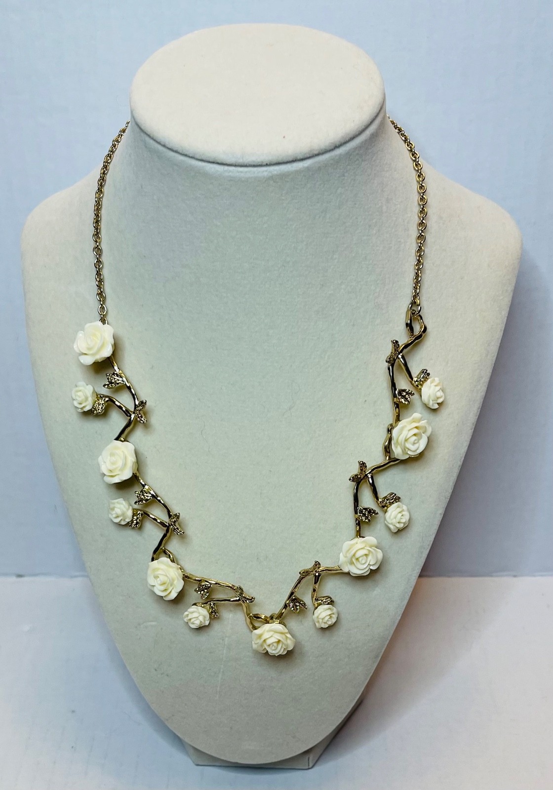 SUGARFIX by BaubleBar Cream Rose & Gold Vine Statement Necklace