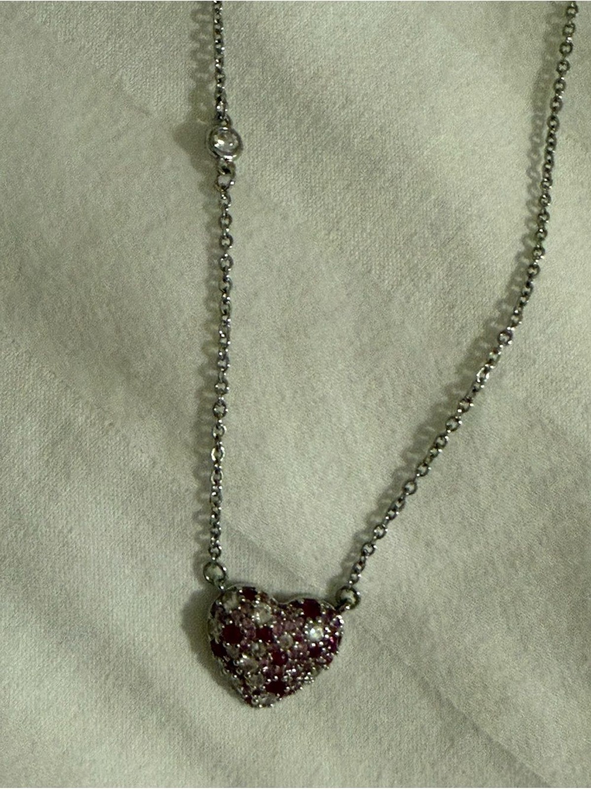 Park Lane Heart Pendant Necklace with Pink Crystal Accents