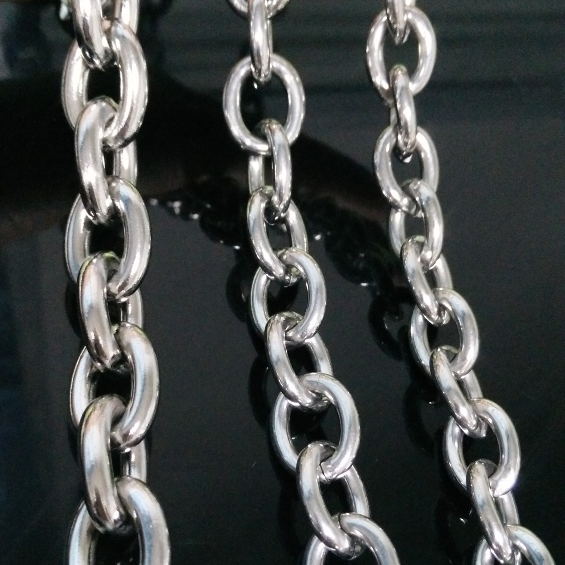 11/13/15mm Silver/Gold/Black Stainless Steel Rolo Oval Link Chain Necklace Gift