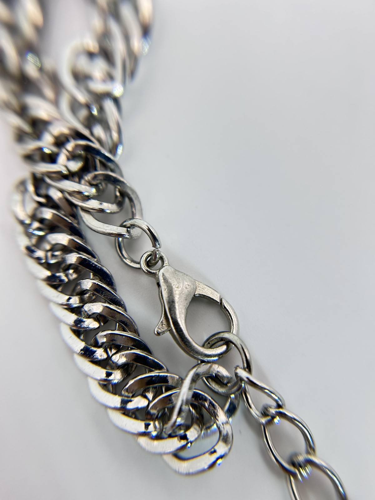 Necklace Silver Tone Bib Statement Oval Howlite Pendant Boho Chunky Chain