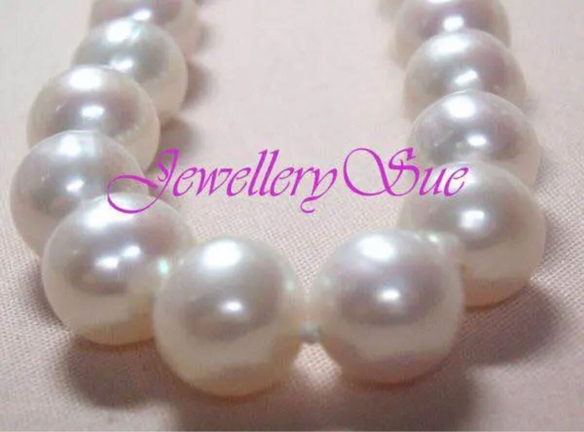 Natural White Freshwater Pearl Necklace 11.5-9.8mm 45cm From Japan