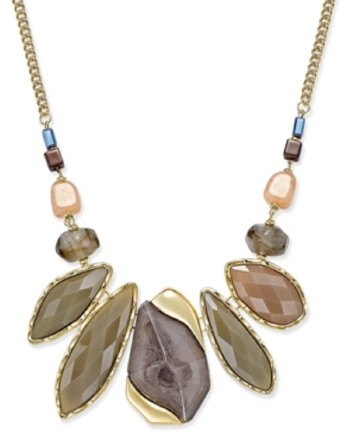 INC INTERNATIONAL CONCEPTS GOLD-TONE LARGE STONE STATEMENT GOLD
