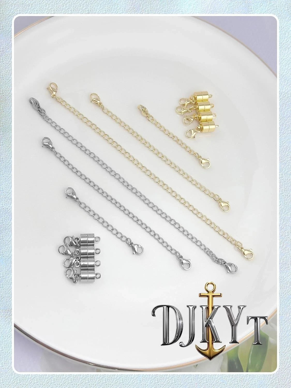 Necklace Extenders for Women and Magnetic Necklace Clasp, Gold and Silver Chain