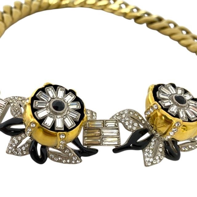 AUTH LOUIS VUITTON MP2193 WINDSOR BUYER NECKLACE GP SWAROVSKI GOLD SILVER BLACK