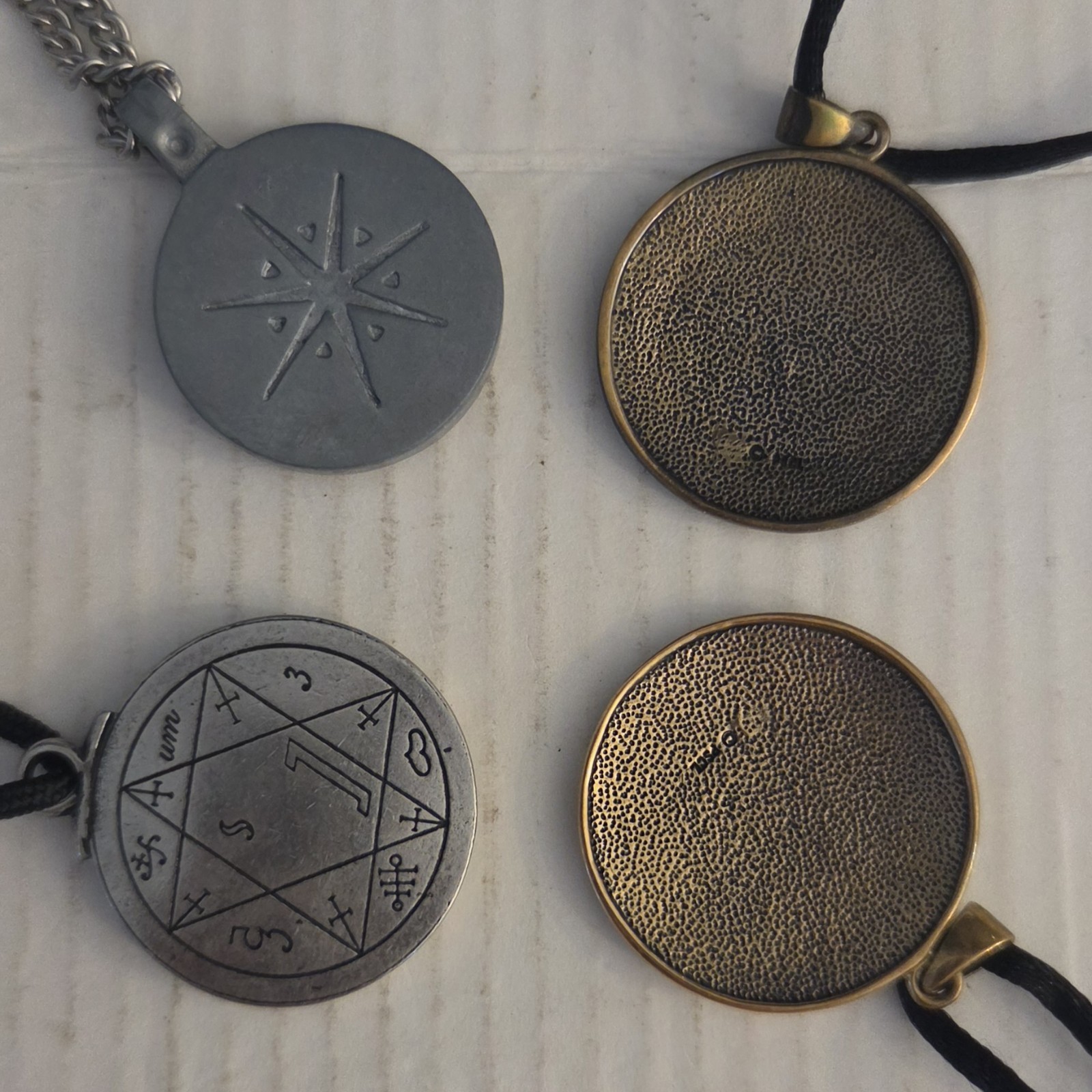 Lot of 4 Antique-Style Necklaces with Pendants/Talisman Sold AS SHOWN Lot.1K