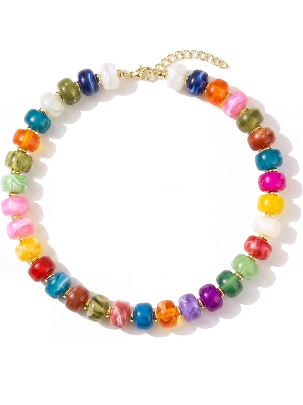 Colorful Summer Statement Beaded Necklace