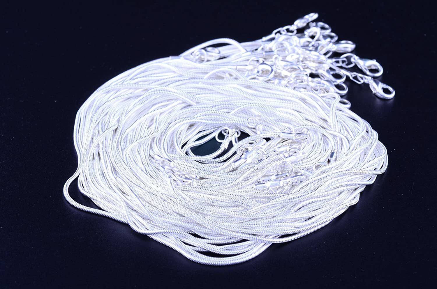 92.5% Silver Snake Chain Necklace – Great for Necklace Charms NEW Various Sizes