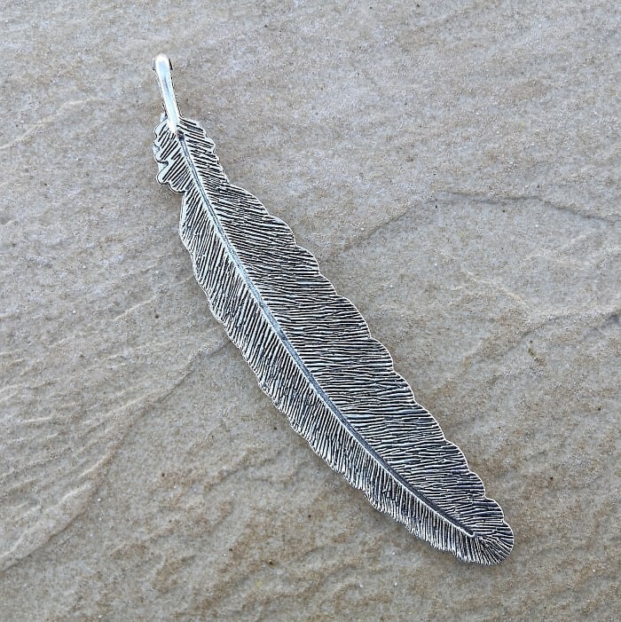 925 Sterling Silver Elegant Charm Eagle Hawk Falcon Feather Fashion 4″ Pendant