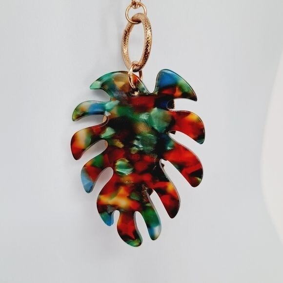 Versona Multicolored Tropical Parokeet Statement Long Necklace