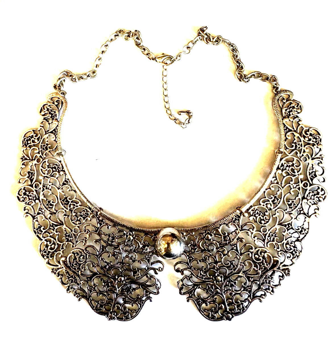 Large Floral Inspired Bib Statement Necklace