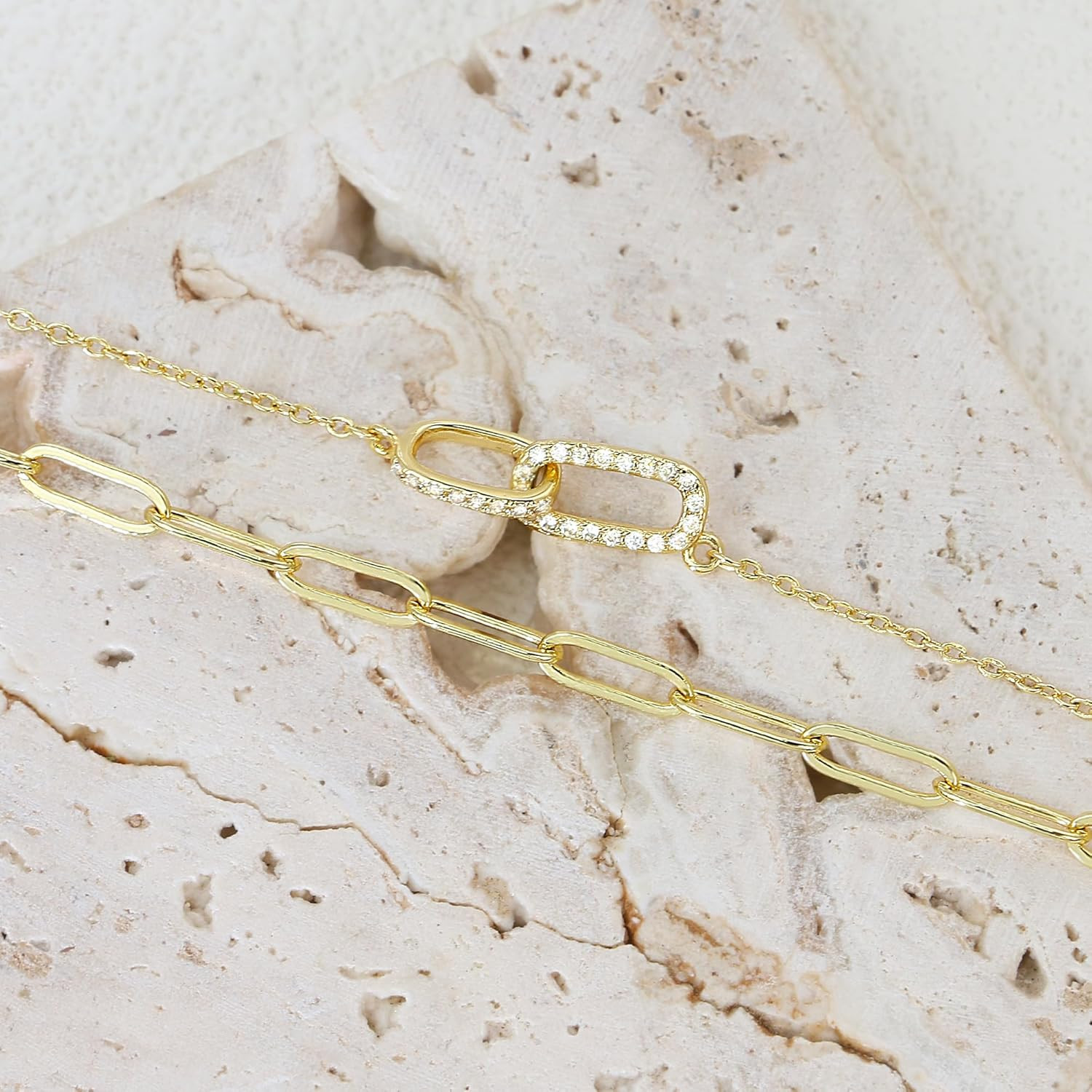 Paperclip Chain Necklace 14K Gold Paper Clip Necklace for Women Non Tarnish with