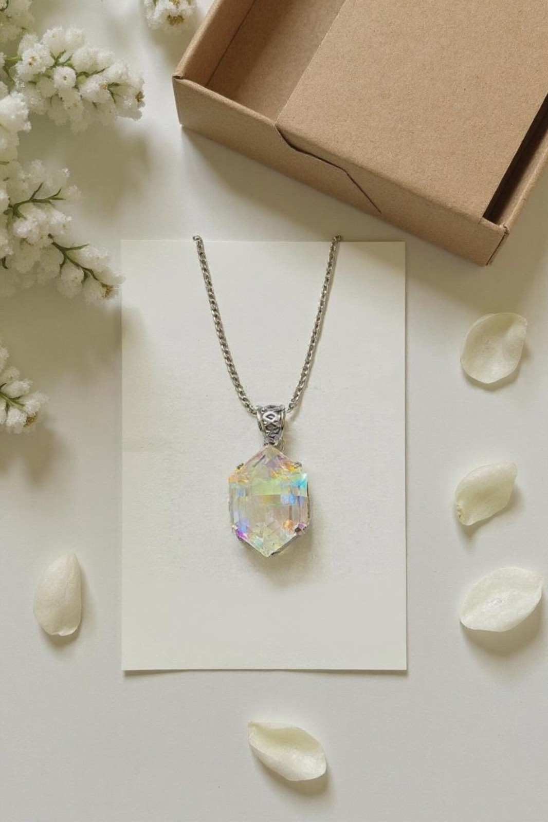 50.70 Ct+ Natural Mystic Topaz Fancy Cut 925 Solid Silver Pendant Gemstone