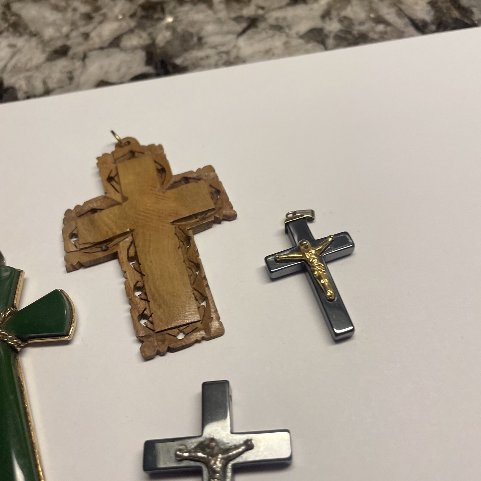 Lot Of 4 Vintage – Modern Jewelry Pendant / Charms – Crosses