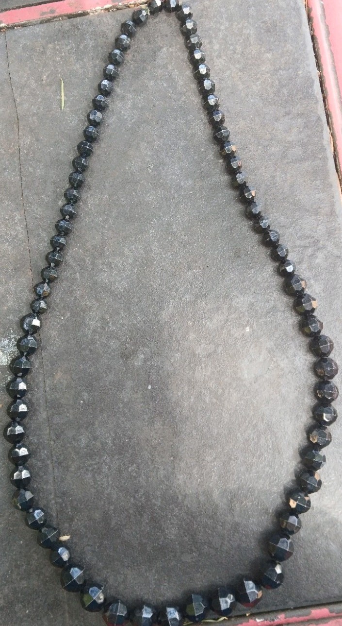 Classic Any Occasion Black Faceted Round Beaded Necklace