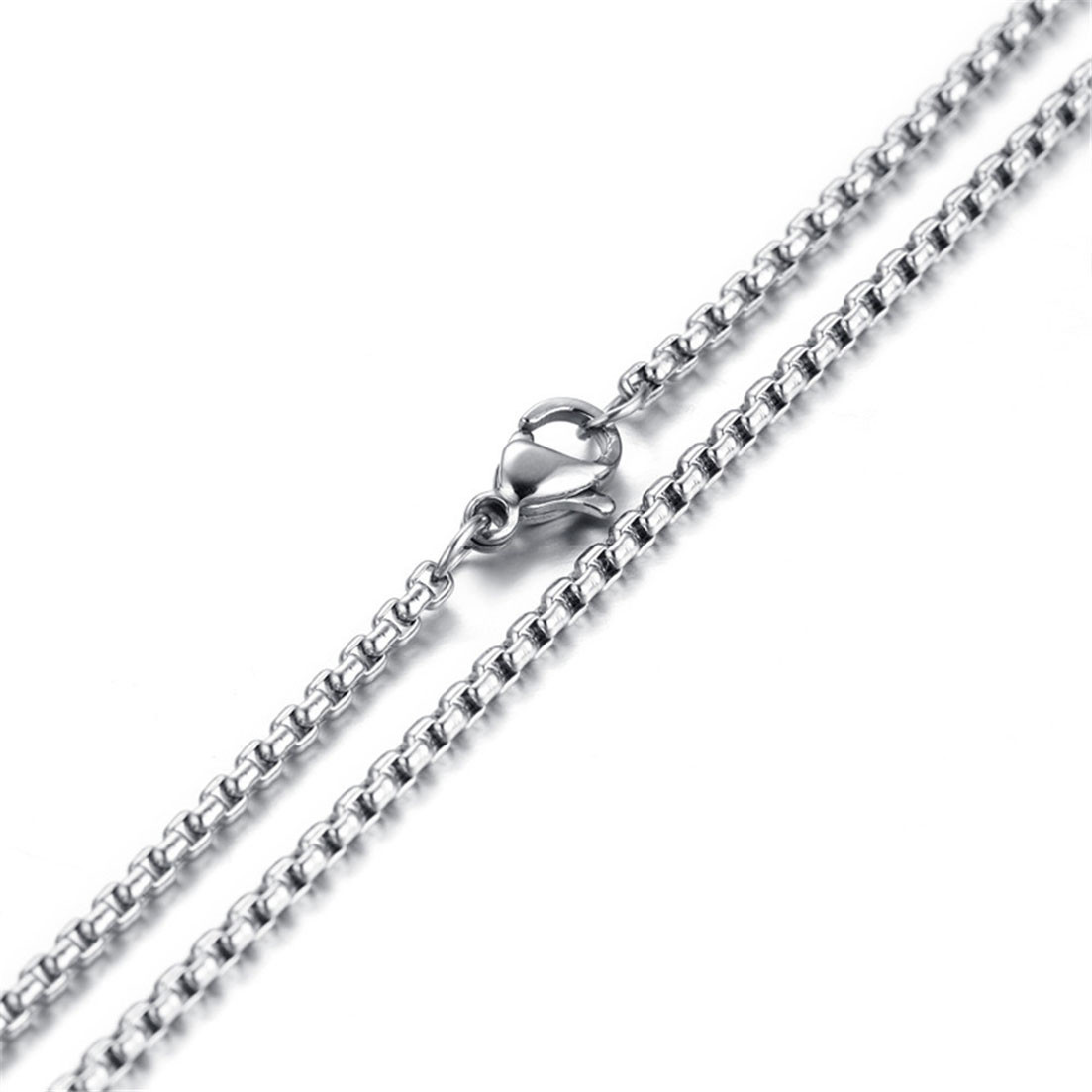 2/3/4/5/7mm Stainless Steel Women Mens Rolo Box Link Chain Necklace Bracelet Hot