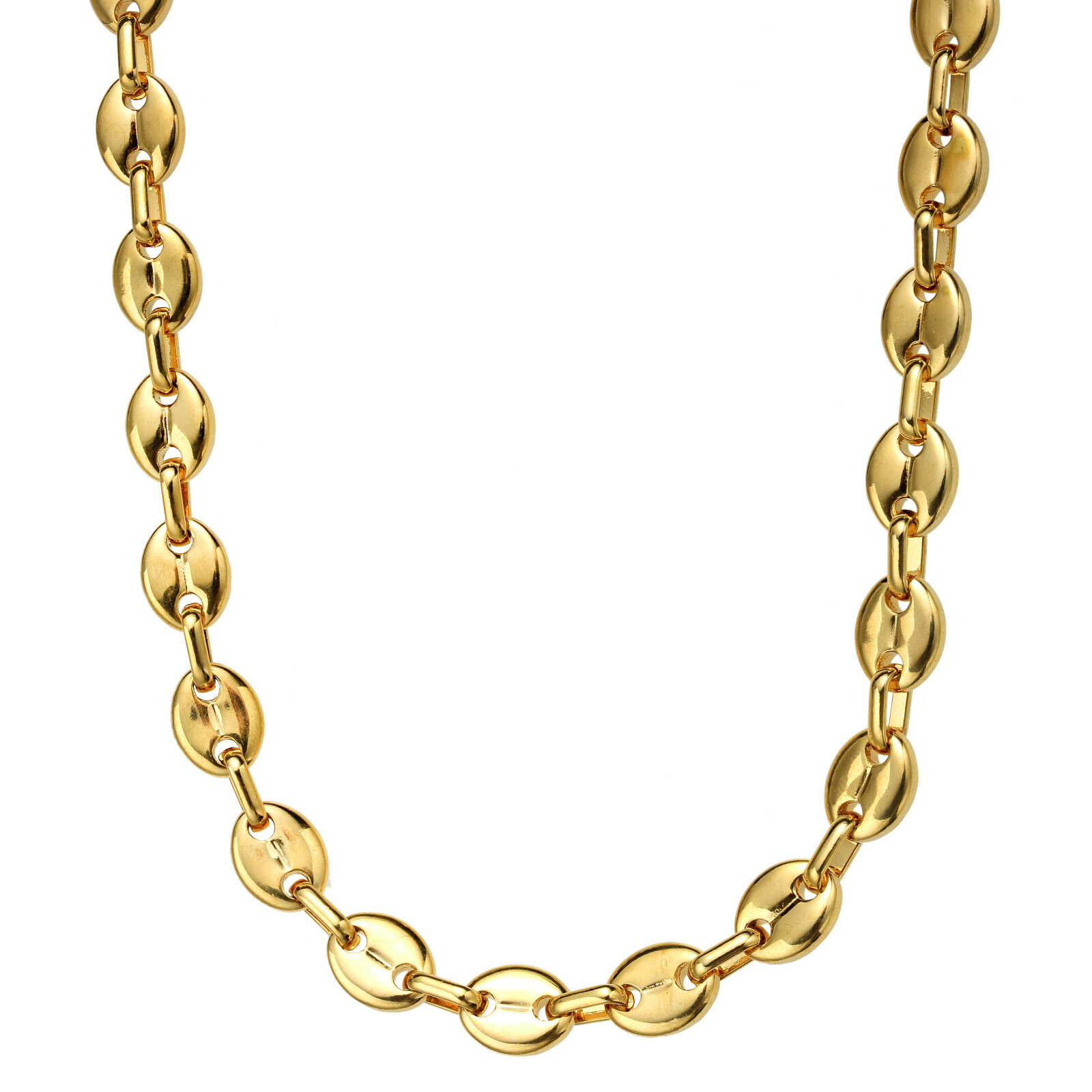 7/9/11mm Fashion Women Mens Chain 316L Stainless Steel Coffee Bead Link Necklace