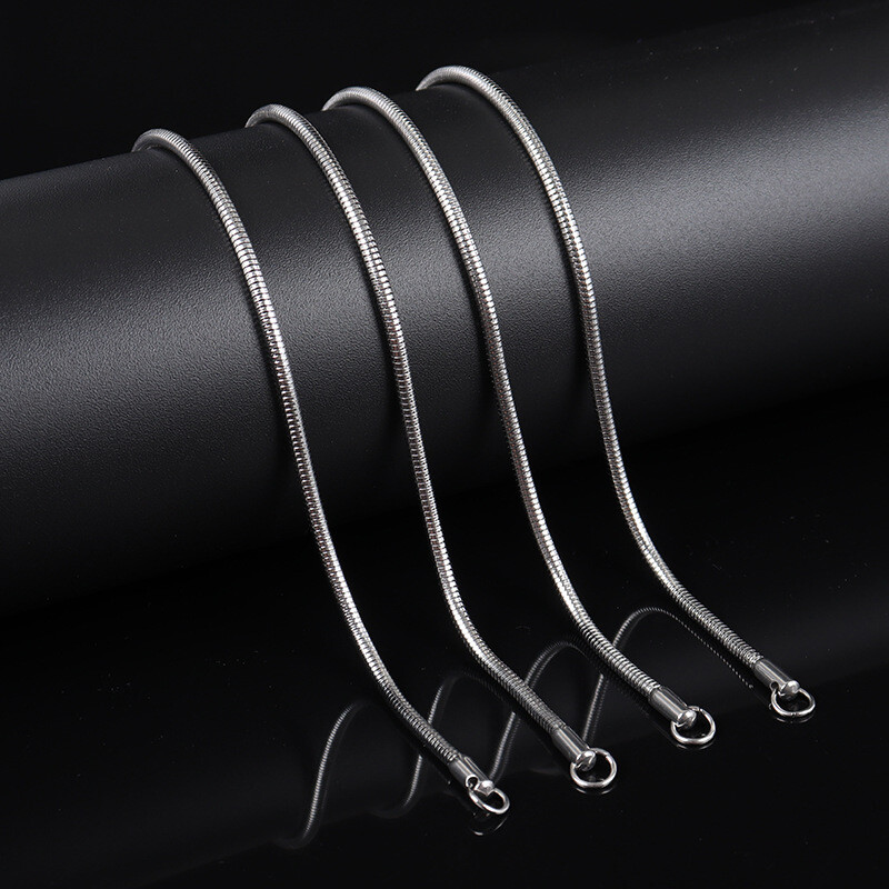 925 Sterling Silver Tarnish-Free Italian Snake Chain Necklace 1MM Jewelry 16-24″