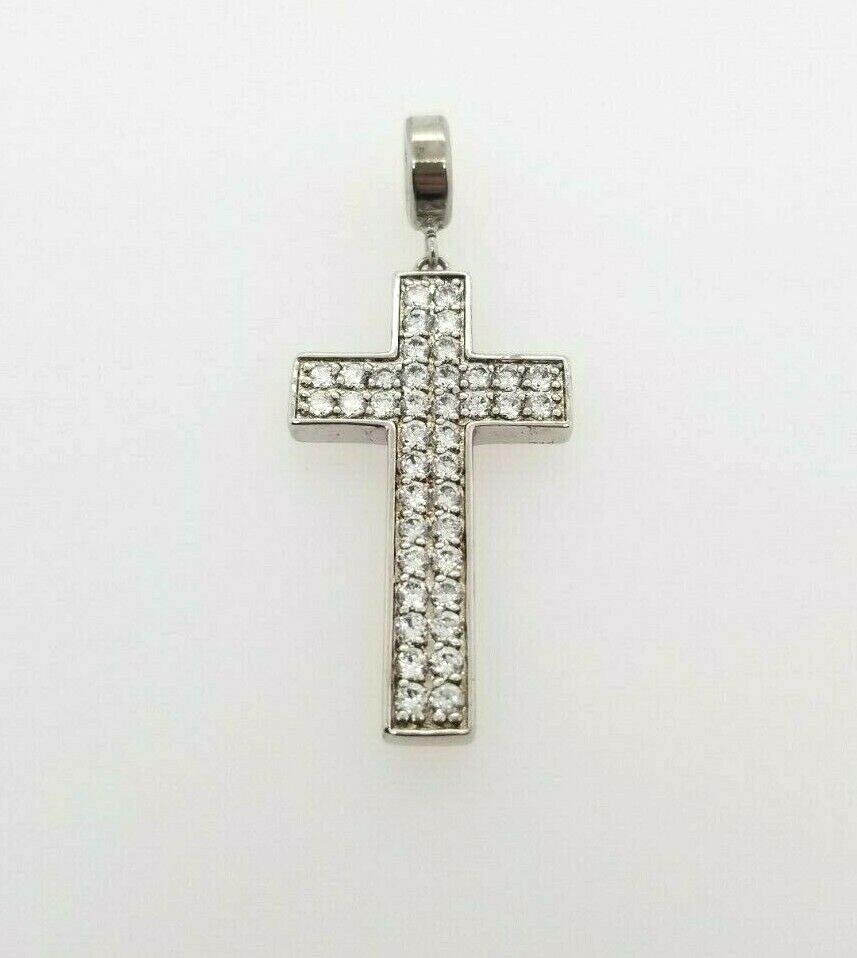 NEW KAGI St.Steel Clare Medium Cross with Cubic Zirconias RRP $119