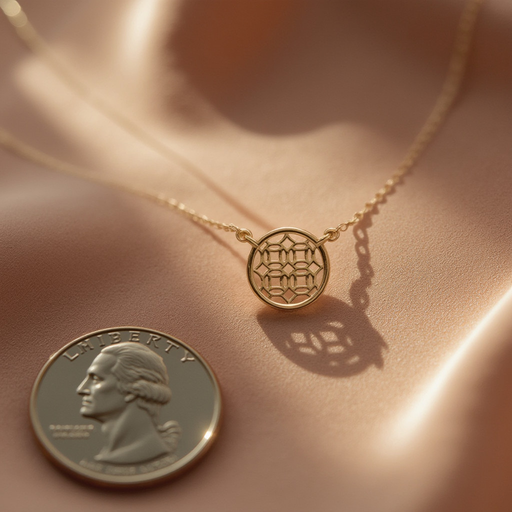 Gold Jewelry Filigree Round Pendant Necklace – Elegant Jewelry Gifts