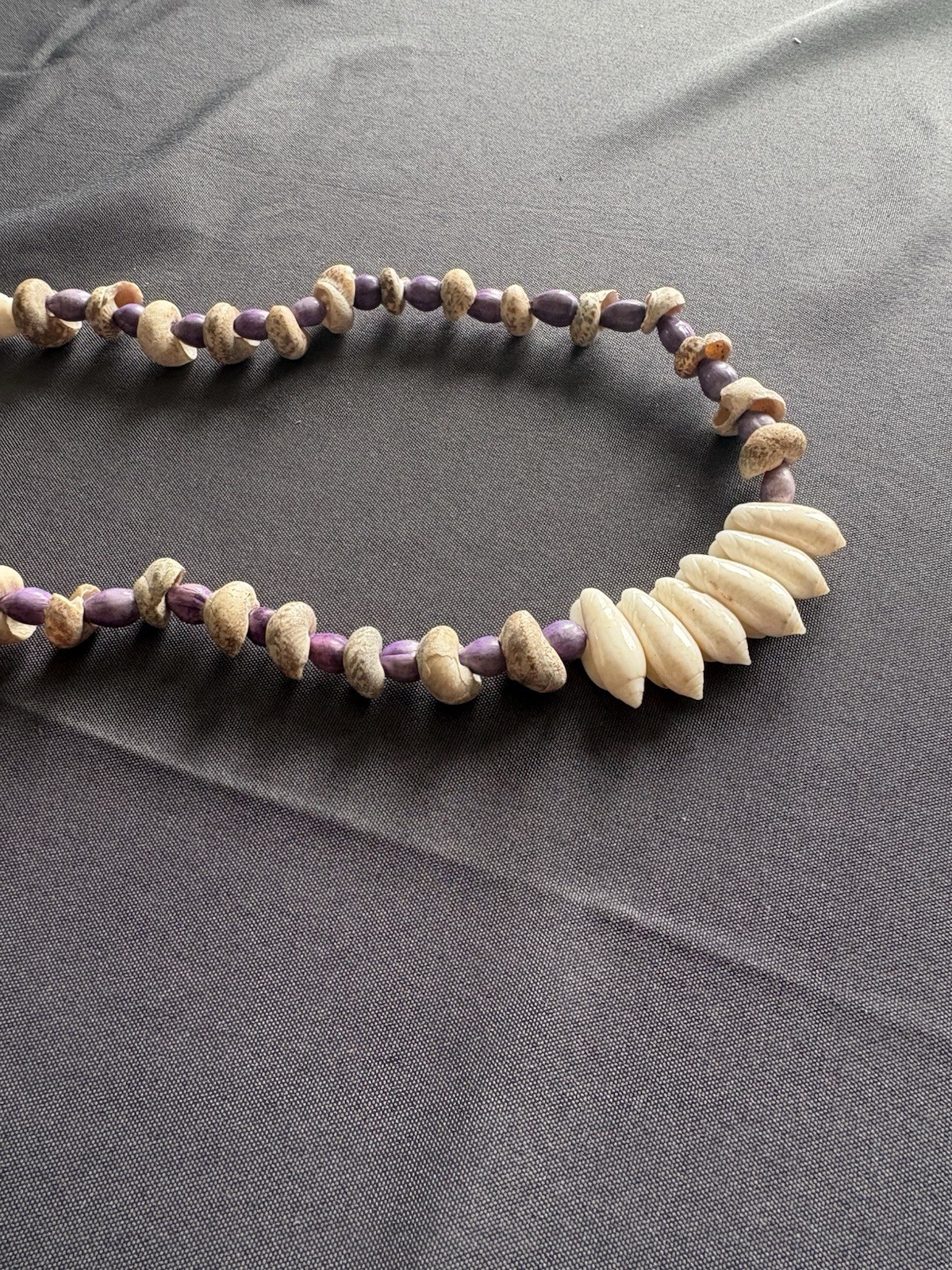 Handmade Wampum & Shell Beaded Necklace Beach Boho Coastal Jewelry