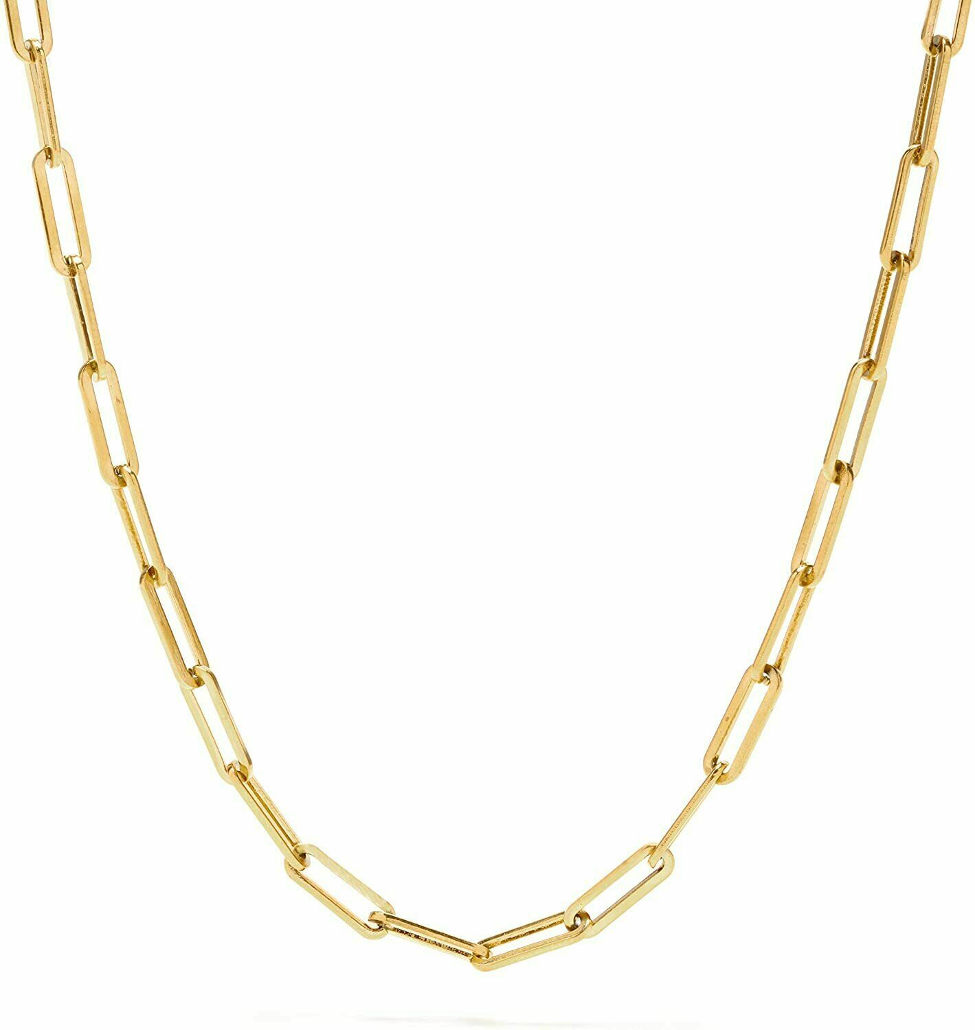 Gold Necklace Paperclip Chain Gold Plated Dainty Paperclip Link Chain Chocker