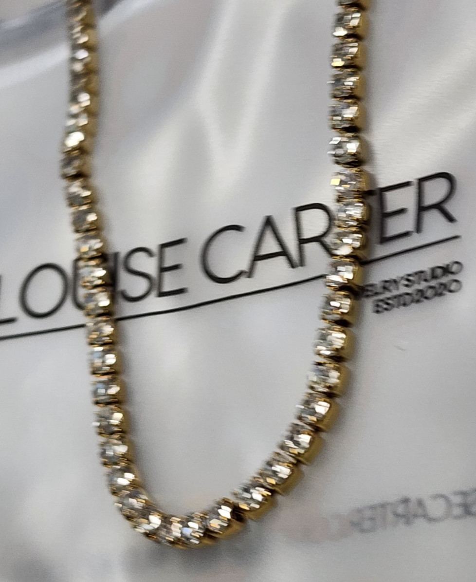 Louise Carter 18K Gold Plated Monaco Tennis Necklace 16.25″+2″