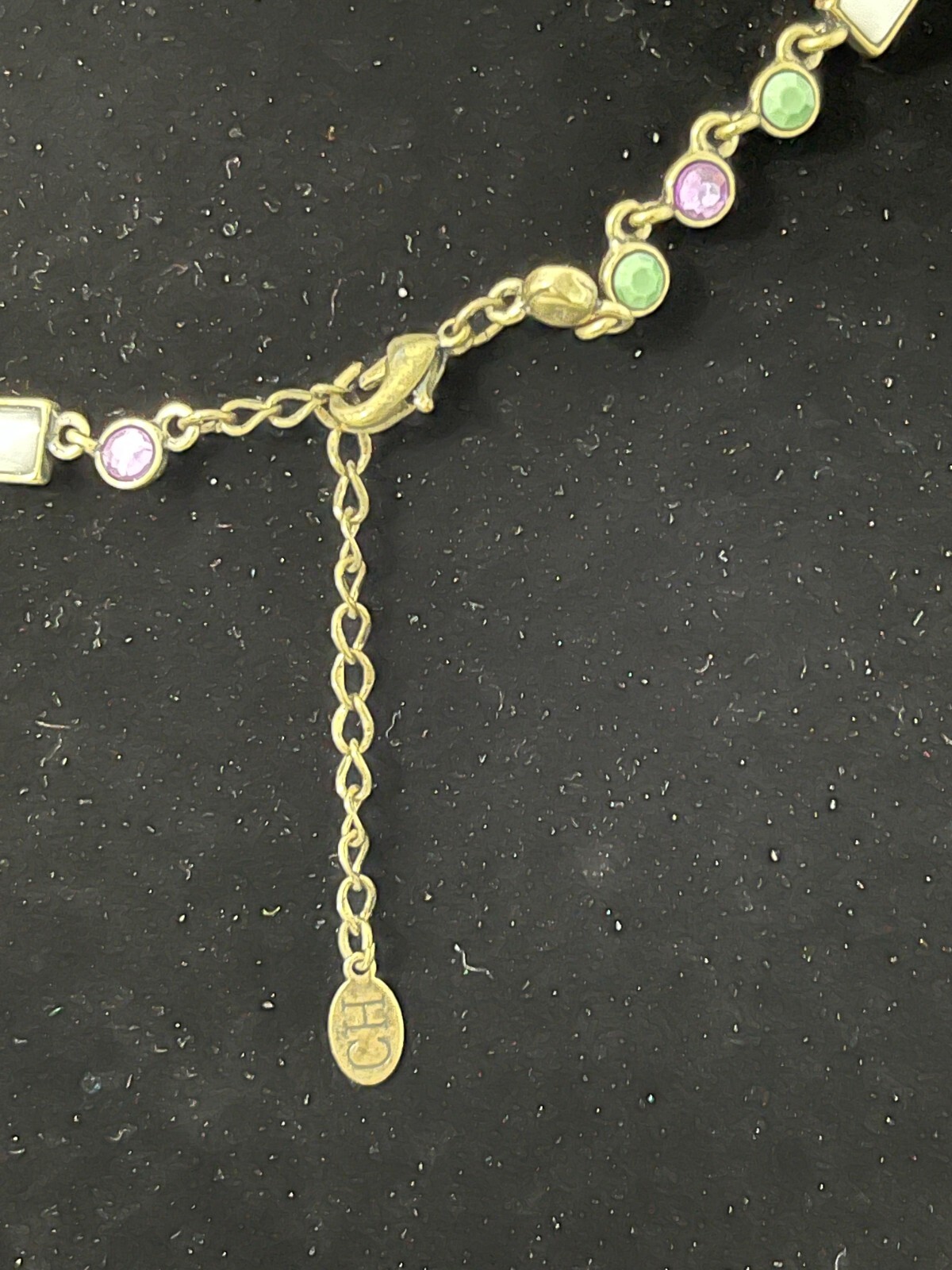 19″ Multi-Colored Stones Necklace Marked CH